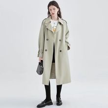 早春秋季新款中长款过膝风衣女韩版洋气感英伦风大衣外套