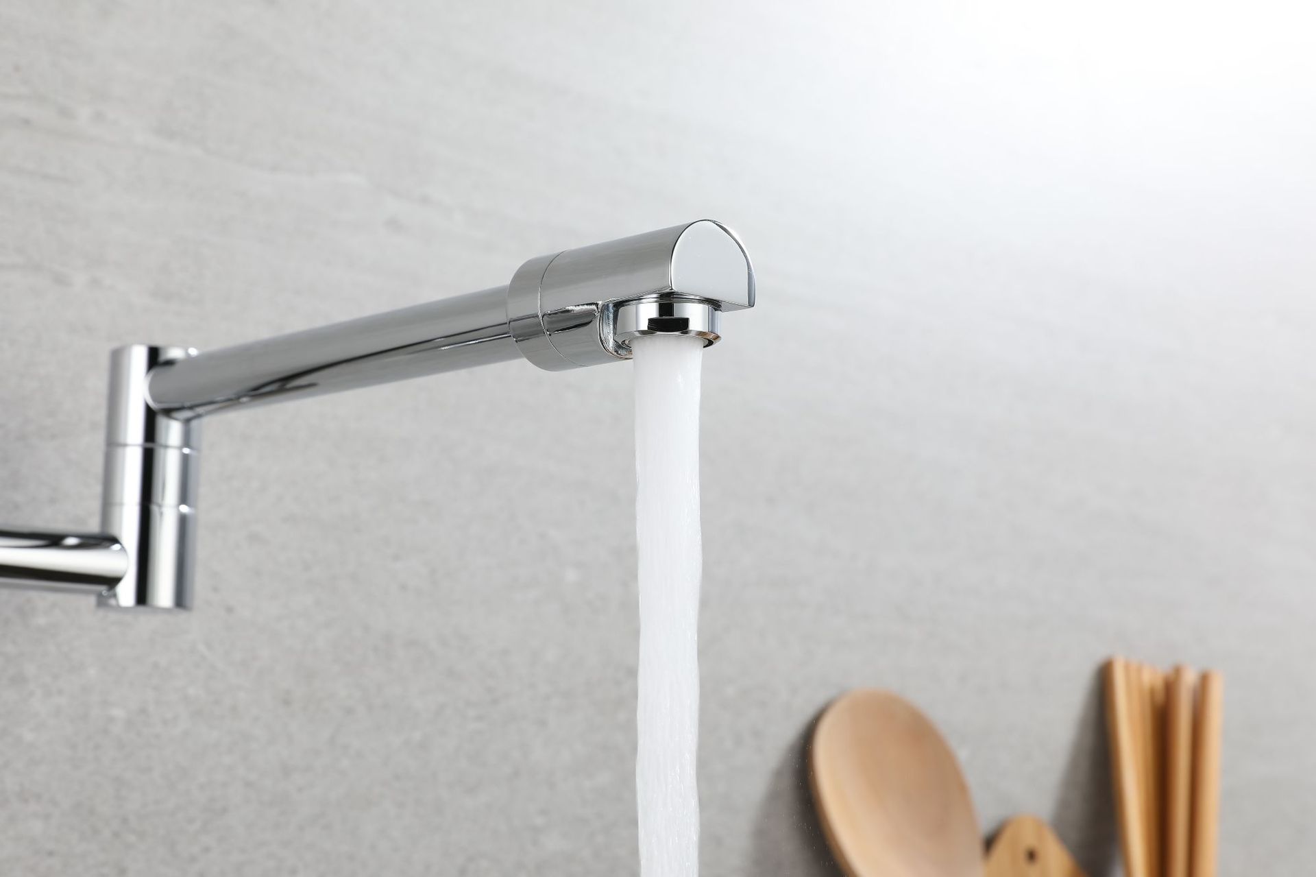 Brass built-in faucet, cold and hot water, bathroom basin, balcony, kitchen electroplated sink, universal folding Item Picture