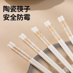 食器 陶器箸 景徳鎮 高級防カビ抗菌陶器箸 家庭用 シンプル 10膳入 食器箸