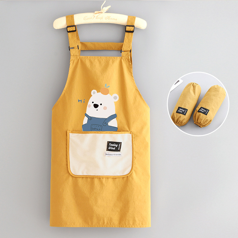 新型ファッションかわいい防水エプロン家庭用キッチン料理ウエスト花屋飲食専用作業服印字|undefined
