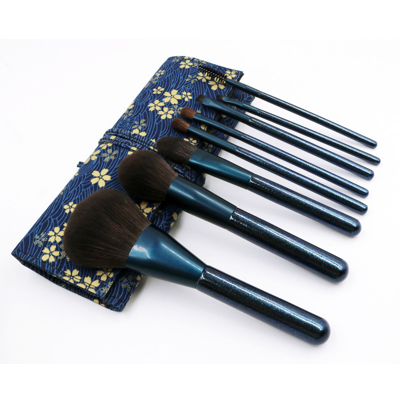 14 sets de cepillo de maquillaje de color verde, cepillo de blush, cepillo de reparación, herramientas de maquillaje portátiles al por mayor