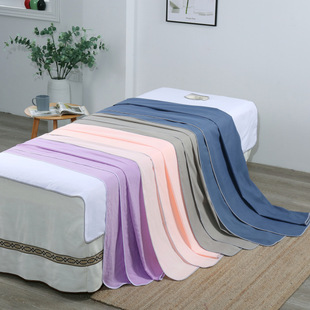 Beauty Salon Special Bed Sheet Skin-friendly Cotton Massage with Hole Health White Massage SPA Club Breathable Washable Wrinkle Resistance