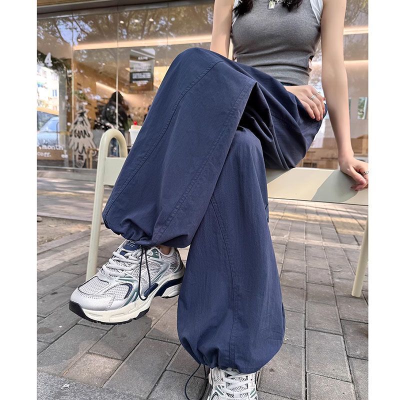 Quick-Dry 180cm Tall Extended Version American-Style Work Pants for Women, Summer Loose Wide-Leg Pants, Sports Casual Pants, Floor-Length Pants Quick-Dry 180cm Tall Extended Version American-Style Work Pants for Women, Summer Loose Wide-Leg Pants, Sports Casual Pants, Floor-Length Pants