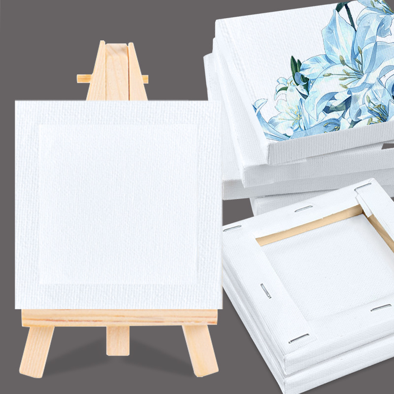 Cross-Border 8*8cm Mini Cotton Oil Painting Frame Digital Oil Painting Frame Kidsren's Painting Oil Painting Frame Graffiti DIY Oil Painting Frame