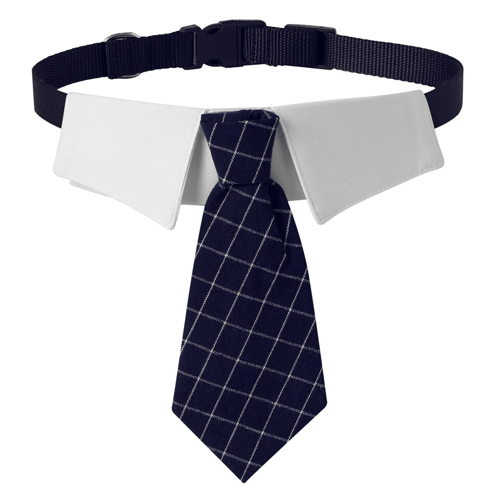 Fábrica en stock transfronterizo nuevo estilo británico guapo boda perro traje de sarga perro collar traje Plaid tie