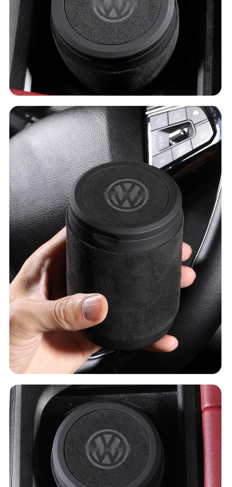 Suitable for Volkswagen Car Suede Ashtray Passat Sagitar Bora Lavida Magotan Tiguan Tanyue High-End Models