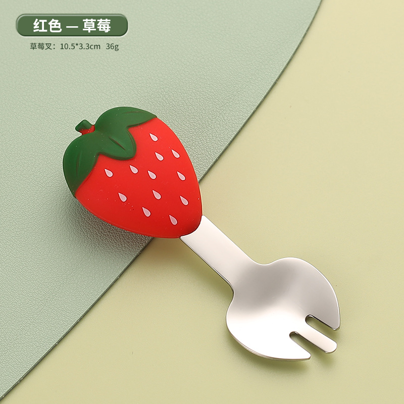딸기 레드 포크 (OPP 가방)