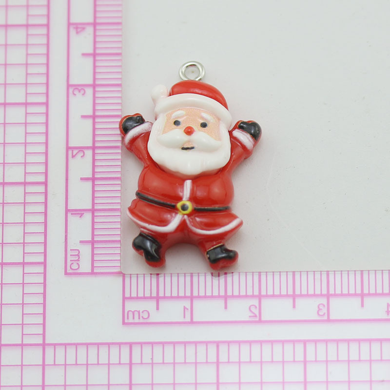 Accesorios de la joyería de bricolaje 2024 nueva resina árbol de Navidad Santa Claus muñeco de nieve SERIE DE Navidad colgante