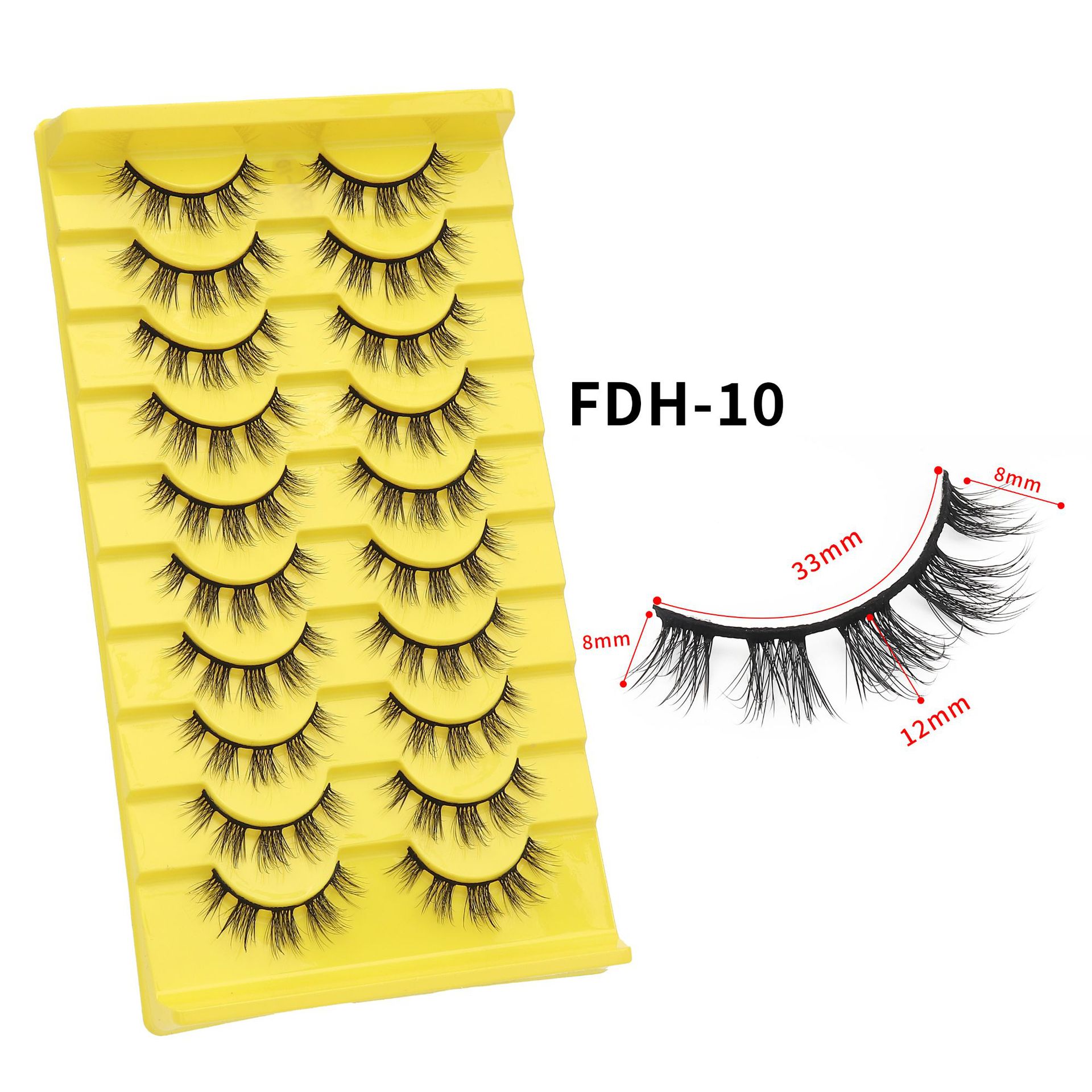 Fábrica al por mayor 10 pares de pestañas postizas 3D tridimensional multi-nivel segmentado pestañas gruesas suministro transfronterizo