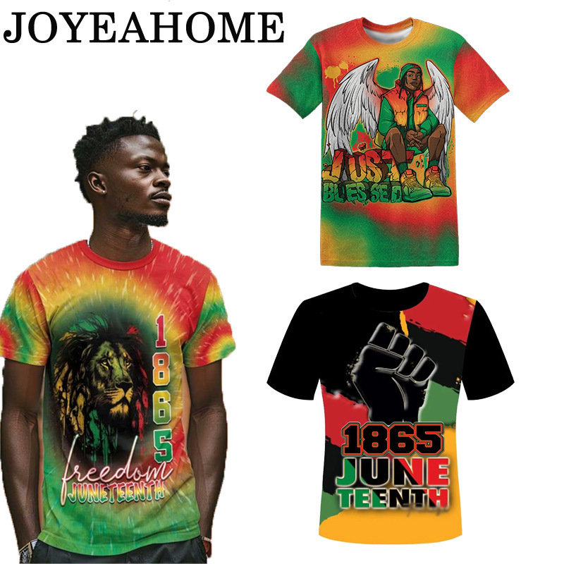 Cross-Border Juneteenth June Independence Day Emancipation Black Slaves Memorial Day Polyester T-Shirt Full Version T-Shirt