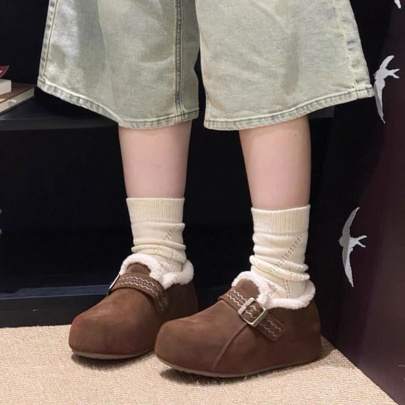 软皮版~内增高加绒博肯鞋短靴女2025年新款复古保暖短筒雪地靴|undefined