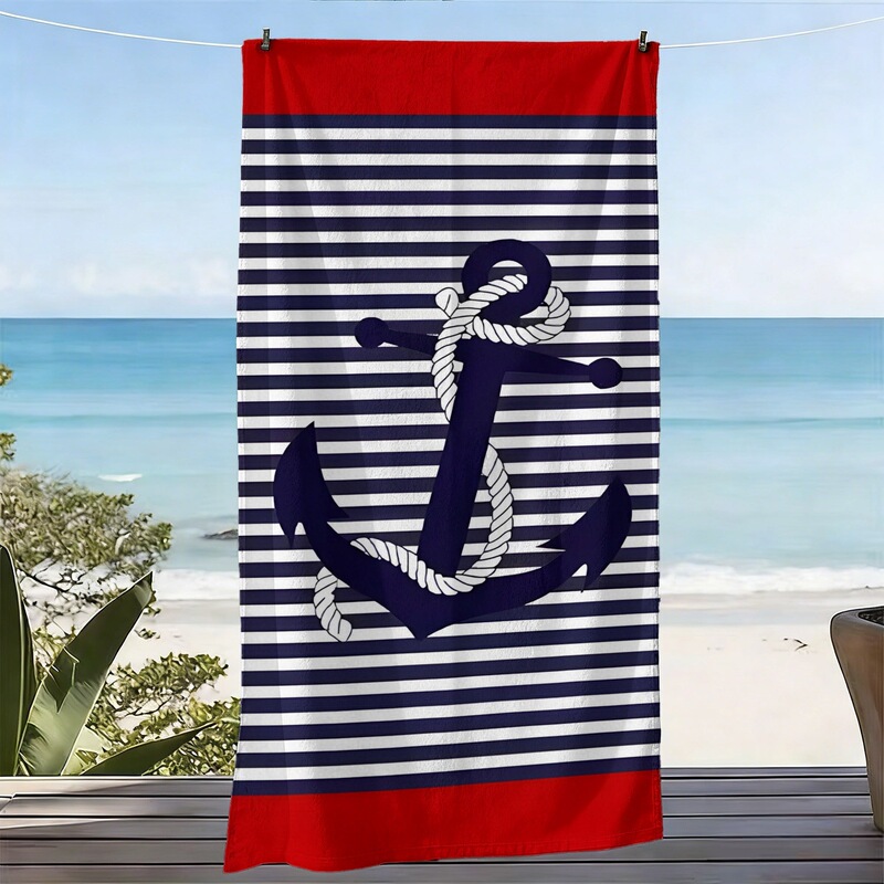 Cross-border temu nautical beach towel custom-made ultra-fine fiber water-absorbent quick-dry swimming bath towel JIT dropshipping Cross-border temu nautical beach towel custom-made ultra-fine fiber water-absorbent quick-dry swimming bath towel JIT dropshipping