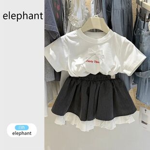 Cross-Border Ins Popular Children's Clothing Baby Summer T-Shirt Sweet Bow T-Shirt Short-Sleeved Top for Little Girls
