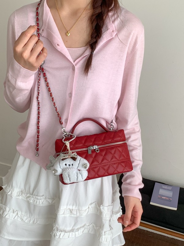 Bolso de mano de alta sensación 2026 nueva moda cadena de diamante bolso de mujer nicho bolso de lujo ligero image 1