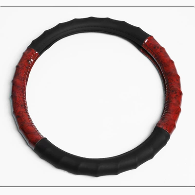 Peach Wood Grain Steering Wheel Cover, Universal Car Handle Cover for All Seasons, Car Steering Wheel Cover, Summer Anti-Slip Car Handle Cover (Steering wheel cover) - black-brown-red-38cm