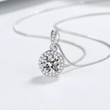 跨境热销流行s925纯银项链微镶圆钻时尚轻奢欧美跨境厂家直销爆款