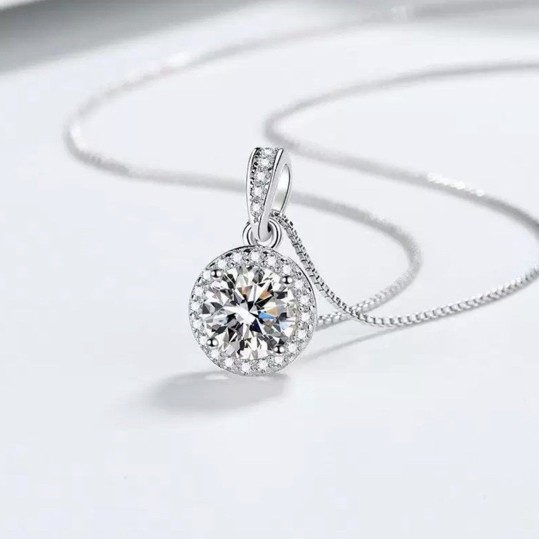 跨境热销流行s925纯银项链微镶圆钻时尚轻奢欧美跨境厂家直销爆款