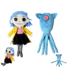 跨境新款鬼妈妈Coraline Squid 卡洛琳鱿鱼毛绒公仔动漫节日娃娃