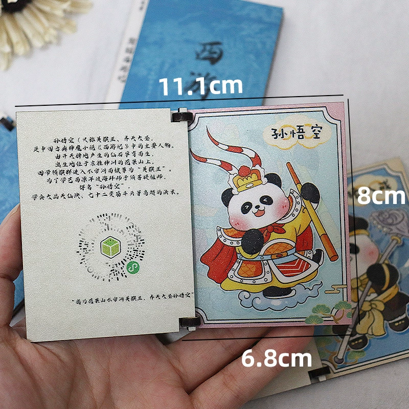Мультяшная деревянная матовая магнитная паста для холодильника panda-путешествие на западе творческий подарок