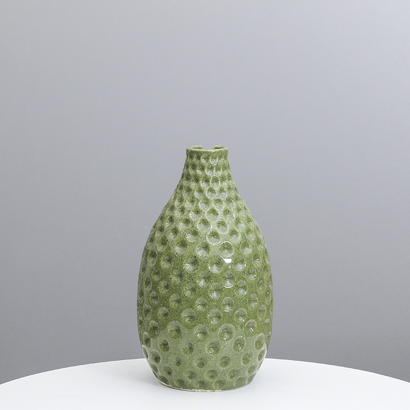 Cerámica creativa Polka Dot arte florero cerámica muebles para el hogar sala de estar decoración simple flor húmeda y seca Comercio exterior Exportación