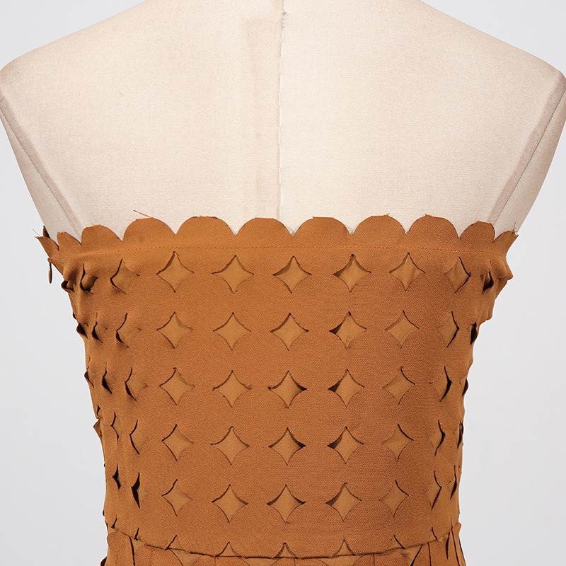 Tube Top Dress Summer Hollow Out Cutout out Solid Color Dress 22 Tube Top Dress Summer Hollow Out Cutout Out Solid Color Dress