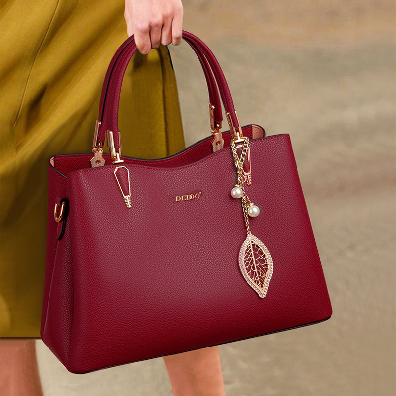 Bolso de Mano Modelo 2025 para Mamá, Bolso Rojo para Boda, Gran Capacidad, de Alta Gama, para Mujeres de Mediana Edad, Bolso Cruzado para Suegra