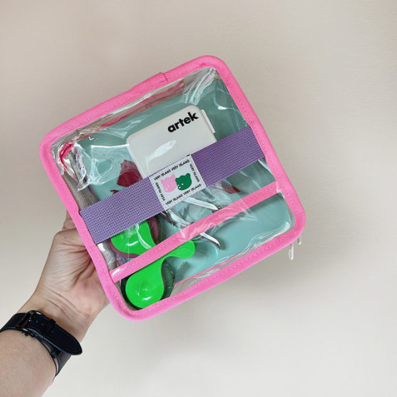 Korean Style Color Large Capacity Transparent Toy Storage Box Lego Blocks Sundries Handbag Makeup Swimming Bag