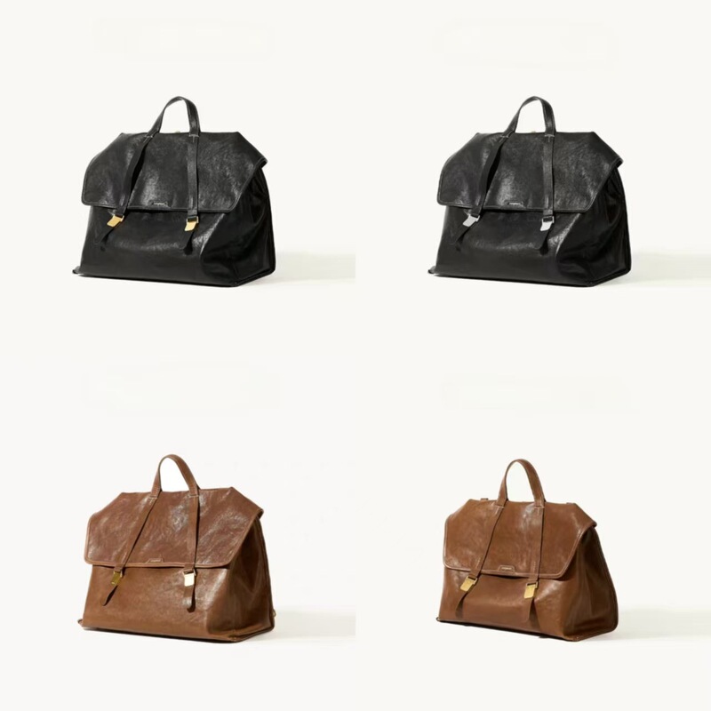 Song Briefcase Vegetable-Tanned Leather Single Shoulder Crossbody Backpack Commuter Bag for Women Large Capacity Lightweight