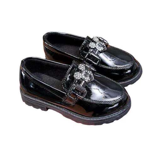  Spring and Autumn New Children's Shoes Princess Black British Small Leather Shoes Soft Sole Dance Shoes Student Performance Shoes Trendy