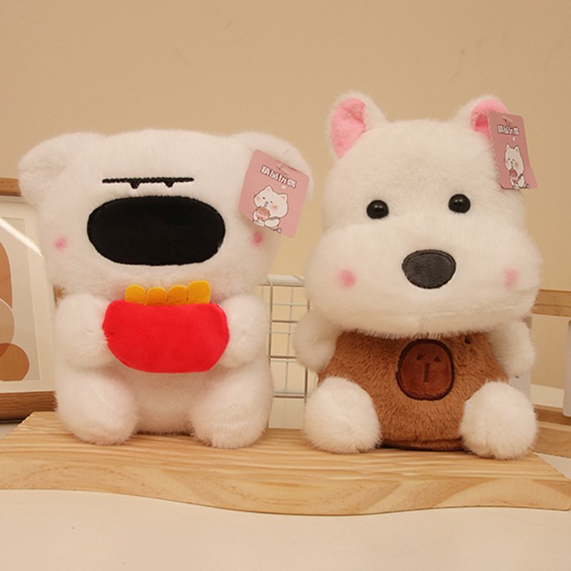 Linda caricatura West Highland Paparazzi máquina de captura de peluche empresa de muñecas evento regalo al por mayor niños niñas trompeta