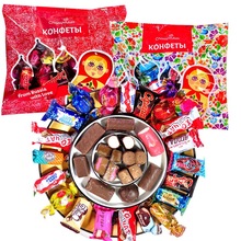 俄罗斯进口混合装糖巧克力夹心糖果年货喜糖散装休闲零食品500克