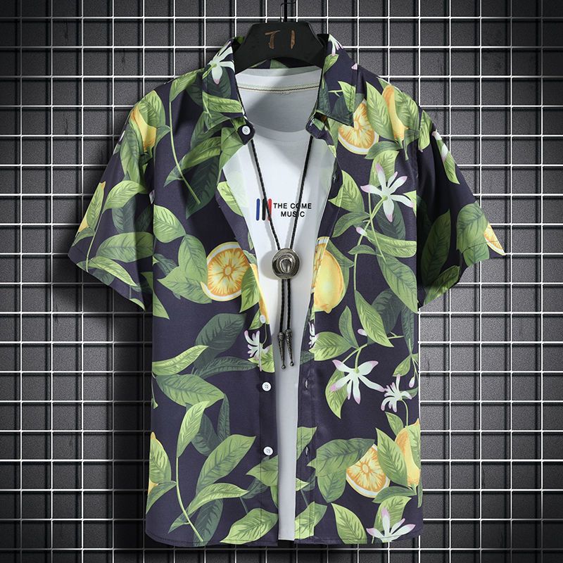 Hawaii Holiday ropa de playa traje casual de moda para hombres camisa de manga corta para hombres pantalones cortos sueltos ropa hermosa camisa floral