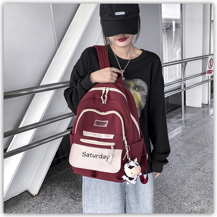 Schoolbag Female Korean High School Student Multi-layer Large-capacity Backpack Grade Five, Grade Six Junior High School Student Versatile Ins Backpack display picture 37