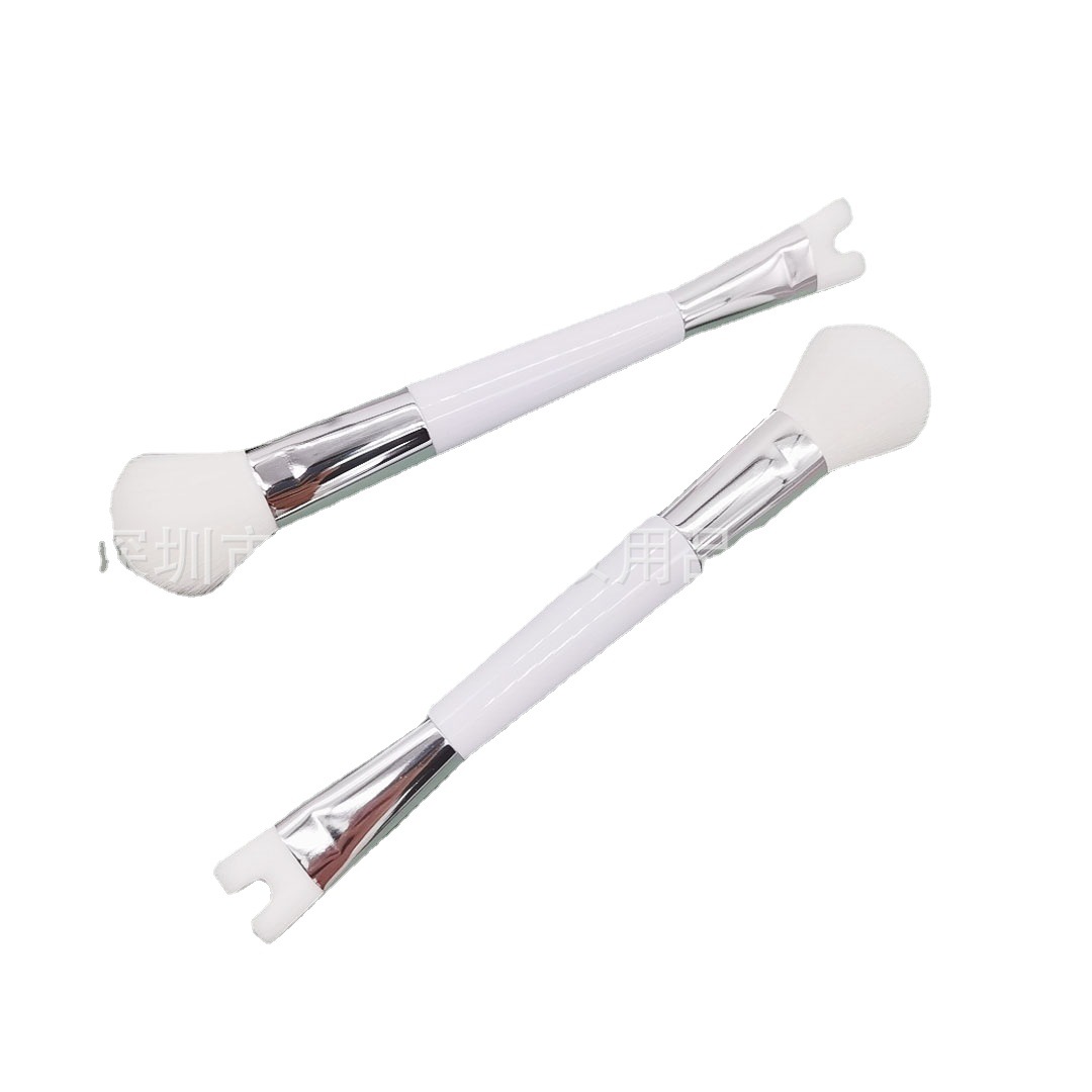 ¡Nuevo producto recomendar! Cepillo de rubor de doble cabeza pelo suave cepillo de alta luz cepillo suelto multifuncional en forma de U cepillo de la nariz sombra Decoración