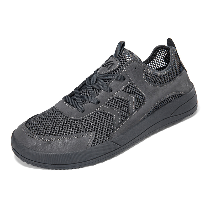 Zapatos de punta ancha para hombre transfronterizos 4748 tallas grandes de malla hueca de verano, zapatos de hombre anchos de cabeza grande, zapatillas de deporte antideslizantes transpirables
