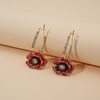 Ethnic trend earrings, European style, flowered, ethnic style