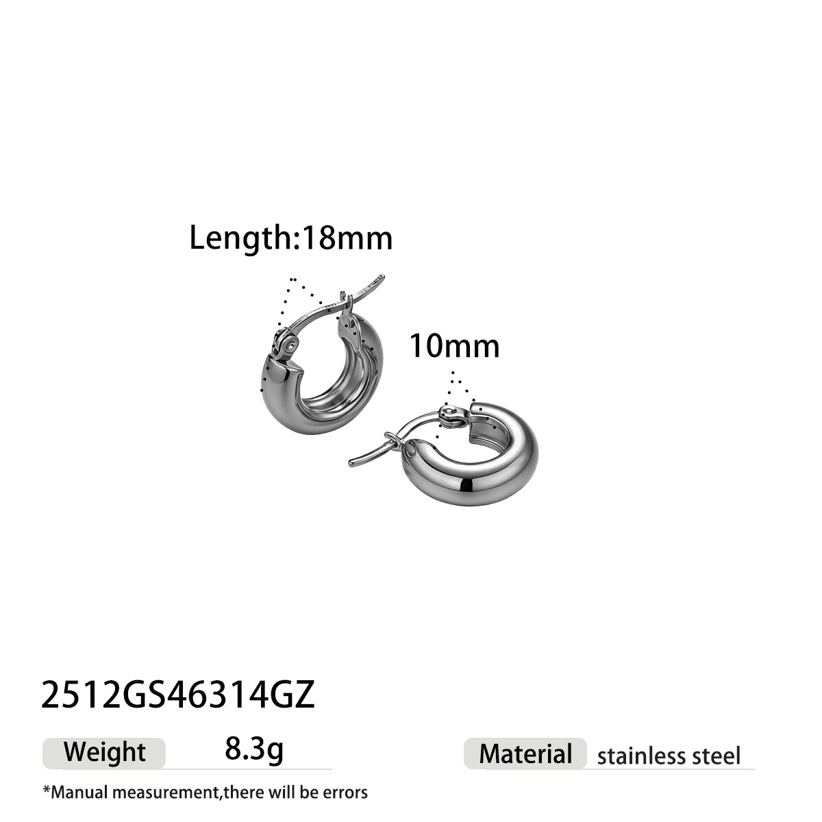 Taina europa y americana pendientes de acero inoxidable nicho de alta calidad estilo anillo personalidad oro y plata de doble color joyas de acero de titanio