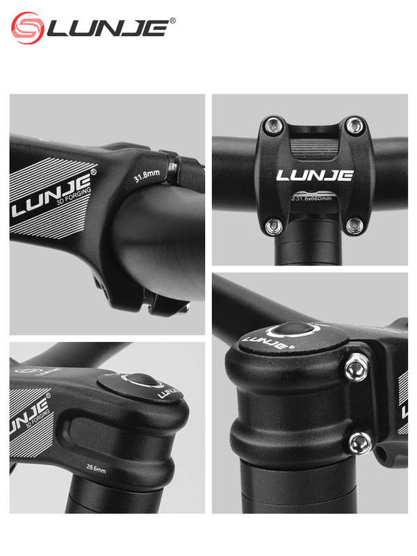 LUNJE越野山地自行车铝合金把立管 负15度50/70mm把立负角度立管|undefined