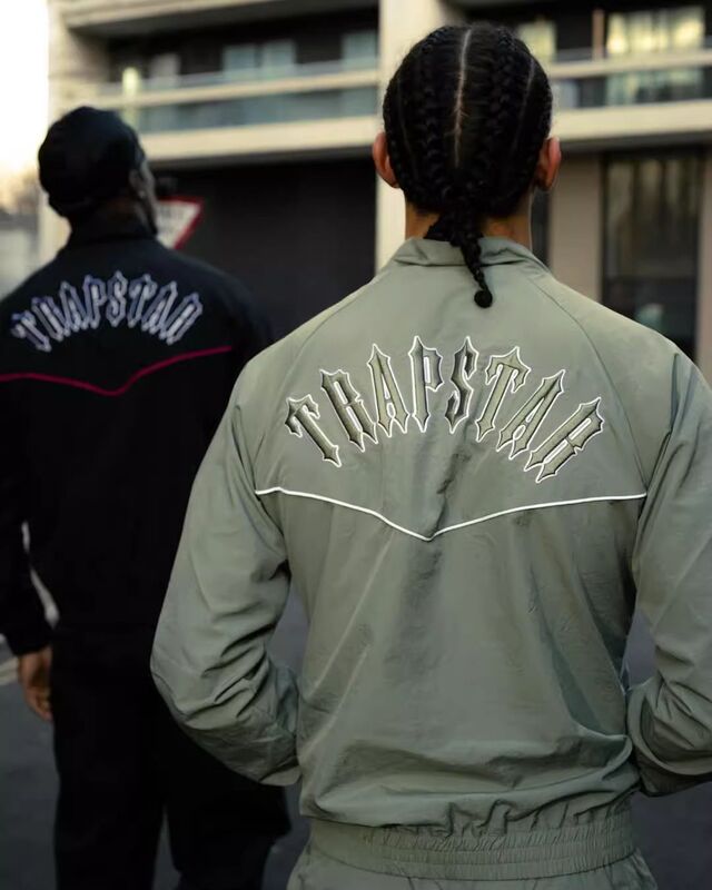 Trendy Trapstar Embroidered Jacket Spring and Autumn Thin Casual Loose Jacket Pants Set for Men