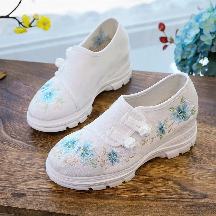 Лето The Sun 2022, женская обувь в этническом древнем стиле с сеткой, обувь с вышивкой династии Хань, повседневная обувь на танкетке в стиле ретро, литературная обувь Cheongsam