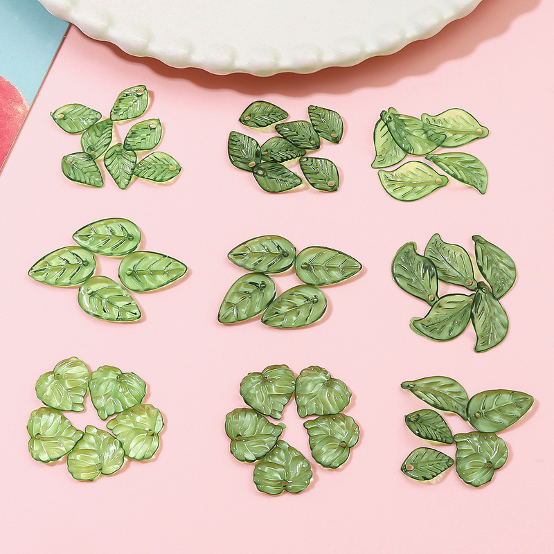 Acrylic mini small tree leaves hand beaded diy handmade necklace bracelet earrings loose beads jewelry accessories wholesale Acrylic mini small tree leaves hand beaded diy handmade necklace bracelet earrings loose beads jewelry accessories wholesale