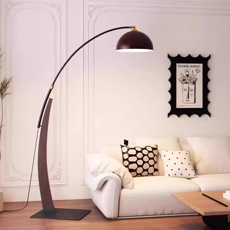 Designer Living Room Sofa Side Solid Wood Floor Lamp, Vintage High-End Eye-Protection Bedroom Study Atmosphere Fishing Lamp Designer Living Room Sofa Side Solid Wood Floor Lamp, Vintage High-End Eye-Protection Bedroom Study Atmosphere Fishing Lamp