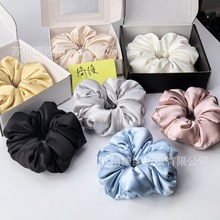 100%桑蚕丝真丝蓬松法式大肠发圈桑蚕丝高级感填充桑蚕丝护发