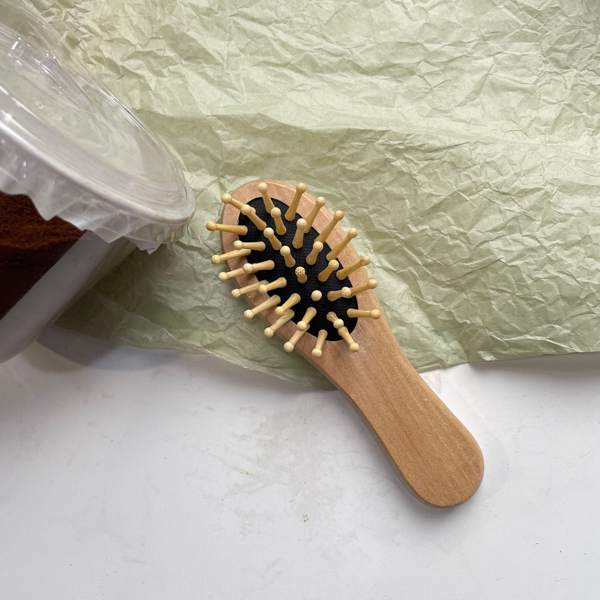 Peine de colchón de aire portátil masaje cuero cabelludo moda cabello suave anti-anudado madera de loto viaje hogar peine de madera BH411