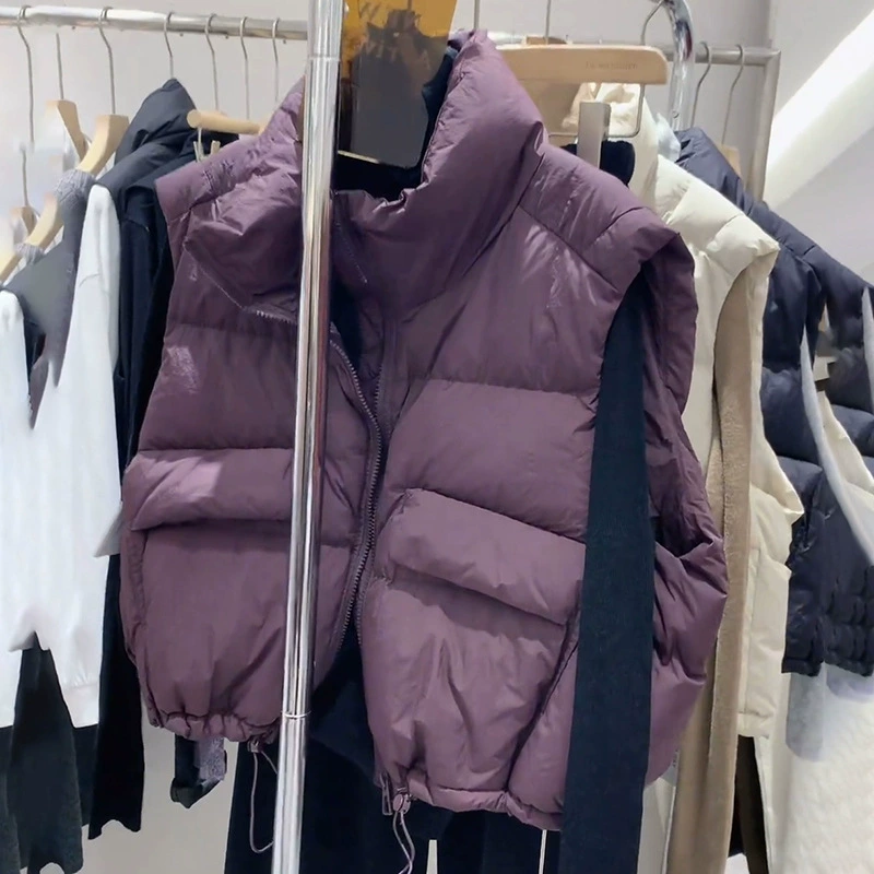 Пух жилет женский короткий жилет носить зимой 2024 новая корейская версия свободного иностранного стиля