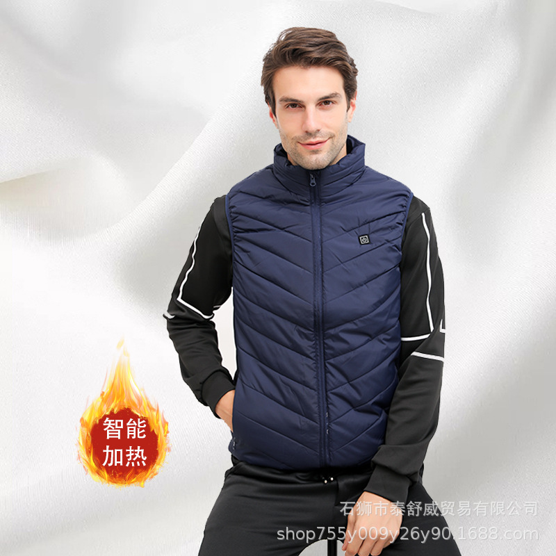 Suministro de fábrica Suministro transfronterizo Chaleco de calefacción inteligente de invierno Chaleco de calefacción eléctrica de temperatura constante de cuatro zonas Chaleco eléctrico de calefacción