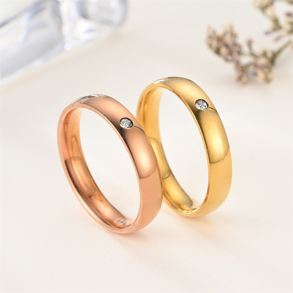 Simple Style U Shape Titanium Steel Rings Plating Metal Stainless Steel Rings