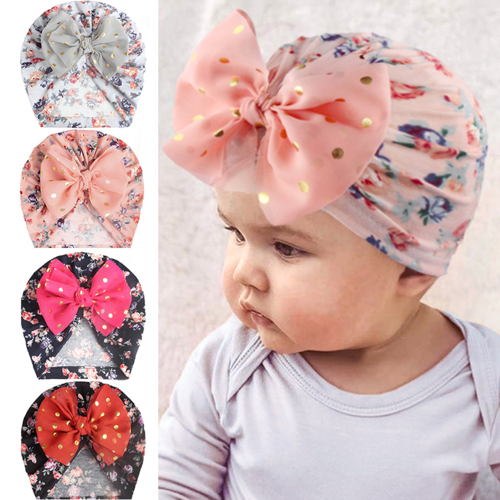 New style baby turban hat flower printin...