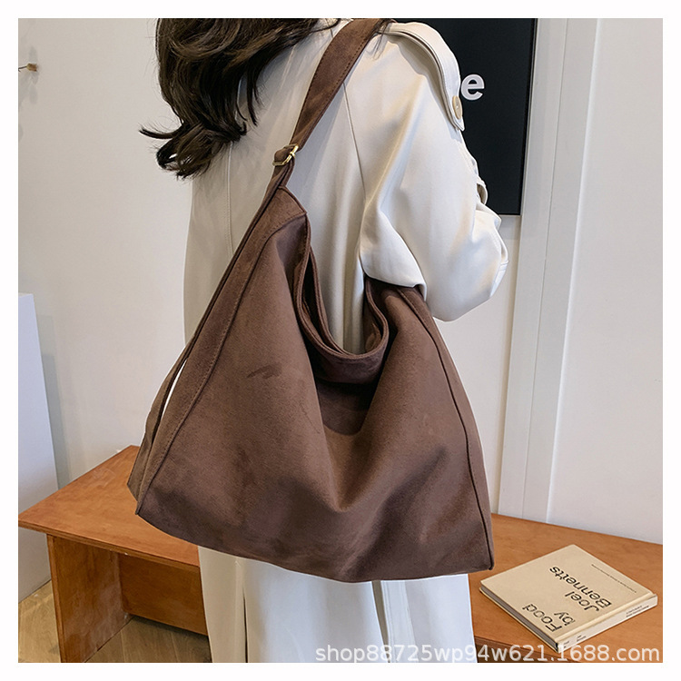 Wholesale Suede Tote Bag Women 2025 New Large Capacity Fashionable Simple Shoulder Bag Daily Commuter Bag Wholesale Suede Tote Bag Women 2025 New Large Capacity Fashionable Simple Shoulder Bag Daily Commuter Bag