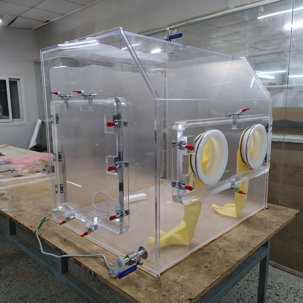 有机玻璃真空手套箱实验室手套箱防尘无菌箱亚克力密封灭菌手套箱